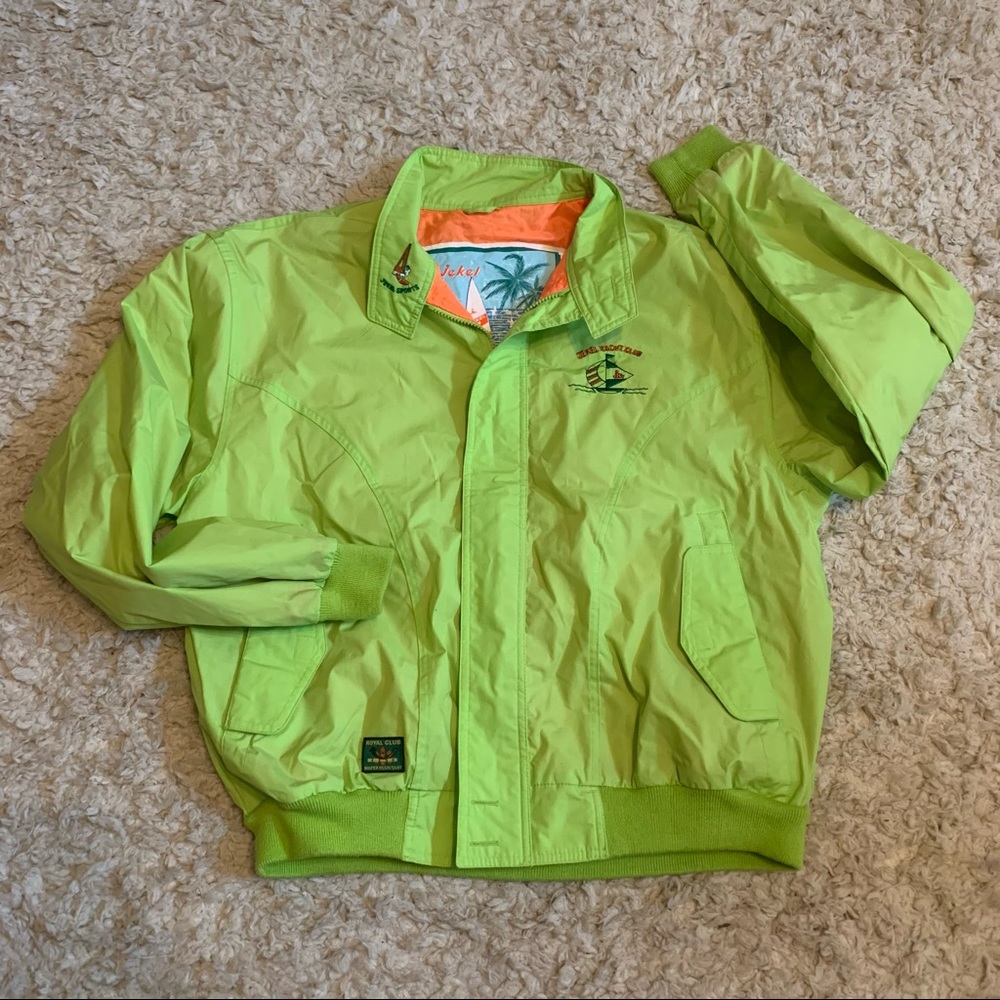 Jekel Yacht Club Vintage 80s Jacket Neon adult Medium oversized